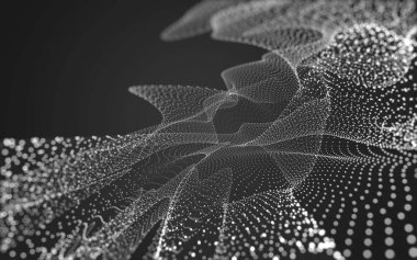 Noktaları ve çizgileri birleştiren soyut çokgen uzay düşük polyester arka plan. Bağlantı yapısı. 3d oluşturma