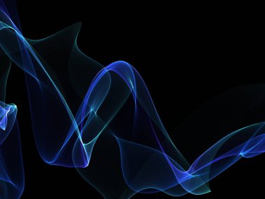 Parlayan soyut dalgalar ve soyut arkaplan ile koyu soyut arkaplan