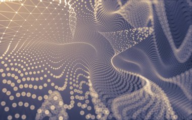 Noktaları ve çizgileri birleştiren soyut çokgen uzay düşük polyester arka plan. Bağlantı yapısı. 3d oluşturma