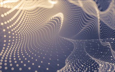 Noktaları ve çizgileri birleştiren soyut çokgen uzay düşük polyester arka plan. Bağlantı yapısı. 3d oluşturma