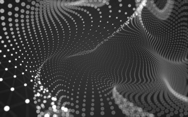 Noktaları ve çizgileri birleştiren soyut çokgen uzay düşük polyester arka plan. Bağlantı yapısı. 3d oluşturma