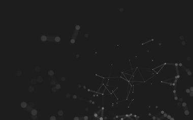 Noktaları ve çizgileri birleştiren soyut çokgen uzay düşük polyester arka plan. Bağlantı yapısı. 3d oluşturma