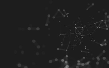 Noktaları ve çizgileri birleştiren soyut çokgen uzay düşük polyester arka plan. Bağlantı yapısı. 3d oluşturma