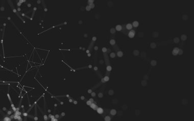 Noktaları ve çizgileri birleştiren soyut çokgen uzay düşük polyester arka plan. Bağlantı yapısı. 3d oluşturma