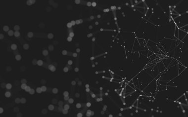 Noktaları ve çizgileri birleştiren soyut çokgen uzay düşük polyester arka plan. Bağlantı yapısı. 3d oluşturma