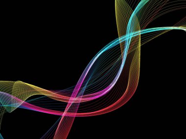 Parlayan soyut dalgalar ve soyut arkaplan ile koyu soyut arkaplan