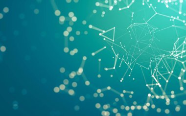 Noktaları ve çizgileri birleştiren soyut çokgen uzay düşük polyester arka plan. Bağlantı yapısı. 3d oluşturma