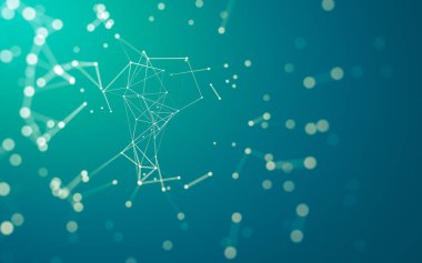 Noktaları ve çizgileri birleştiren soyut çokgen uzay düşük polyester arka plan. Bağlantı yapısı. 3d oluşturma