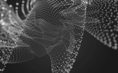 Noktaları ve çizgileri birleştiren soyut çokgen uzay düşük polyester arka plan. Bağlantı yapısı. 3d oluşturma