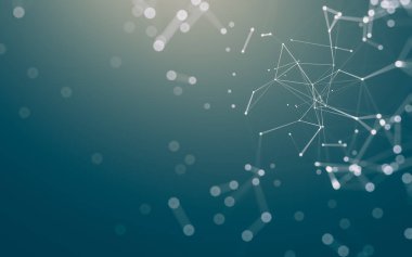 Noktaları ve çizgileri birleştiren soyut çokgen uzay düşük polyester arka plan. Bağlantı yapısı. 3d oluşturma