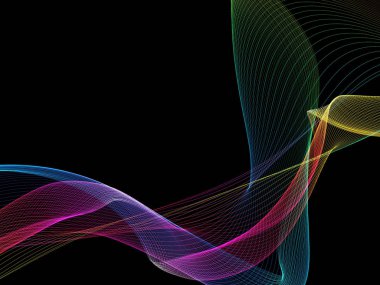 Parlayan soyut dalgalar ve soyut arkaplan ile koyu soyut arkaplan