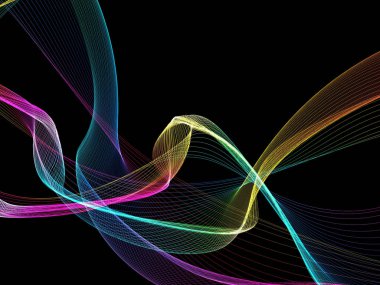 Parlayan soyut dalgalar ve soyut arkaplan ile koyu soyut arkaplan