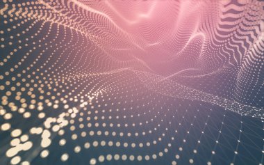 Noktaları ve çizgileri birleştiren soyut çokgen uzay düşük polyester arka plan. Bağlantı yapısı. 3d oluşturma