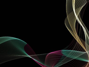 Parlayan soyut dalgalar ve soyut arkaplan ile koyu soyut arkaplan