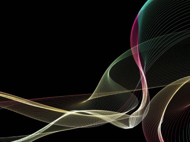 Parlayan soyut dalgalar ve soyut arkaplan ile koyu soyut arkaplan