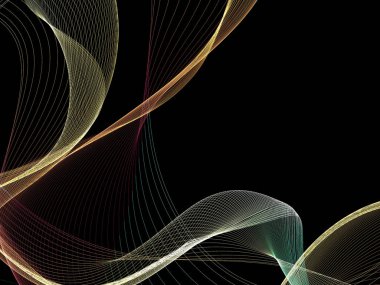 Parlayan soyut dalgalar ve soyut arkaplan ile koyu soyut arkaplan