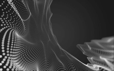 Noktaları ve çizgileri birleştiren soyut çokgen uzay düşük polyester arka plan. Bağlantı yapısı. 3d oluşturma
