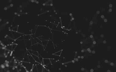 Noktaları ve çizgileri birleştiren soyut çokgen uzay düşük polyester arka plan. Bağlantı yapısı. 3d oluşturma