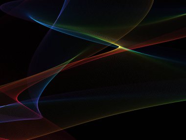 Parlayan soyut dalgalar ve soyut arkaplan ile koyu soyut arkaplan