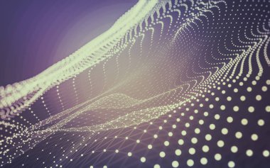 Noktaları ve çizgileri birleştiren soyut çokgen uzay düşük polyester arka plan. Bağlantı yapısı. 3d oluşturma