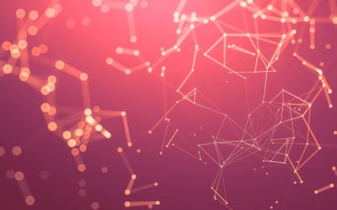 Noktaları ve çizgileri birleştiren soyut çokgen uzay düşük polyester arka plan. Bağlantı yapısı. 3d oluşturma