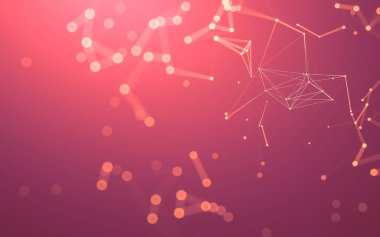 Noktaları ve çizgileri birleştiren soyut çokgen uzay düşük polyester arka plan. Bağlantı yapısı. 3d oluşturma