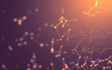 Noktaları ve çizgileri birleştiren soyut çokgen uzay düşük polyester arka plan. Bağlantı yapısı. 3d oluşturma