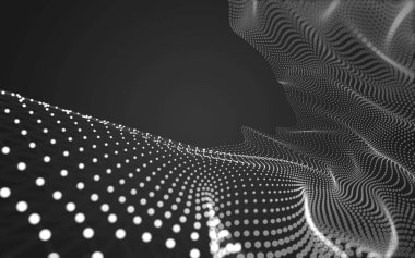 Noktaları ve çizgileri birleştiren soyut çokgen uzay düşük polyester arka plan. Bağlantı yapısı. 3d oluşturma