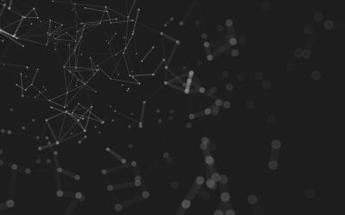 Noktaları ve çizgileri birleştiren soyut çokgen uzay düşük polyester arka plan. Bağlantı yapısı. 3d oluşturma