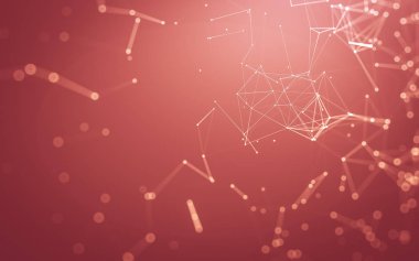 Noktaları ve çizgileri birleştiren soyut çokgen uzay düşük polyester arka plan. Bağlantı yapısı. 3d oluşturma