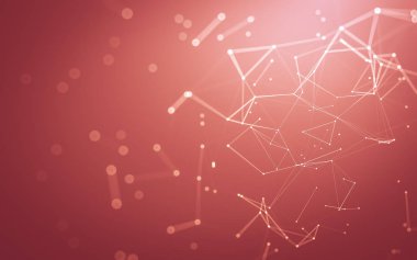 Noktaları ve çizgileri birleştiren soyut çokgen uzay düşük polyester arka plan. Bağlantı yapısı. 3d oluşturma