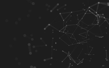 Noktaları ve çizgileri birleştiren soyut çokgen uzay düşük polyester arka plan. Bağlantı yapısı. 3d oluşturma