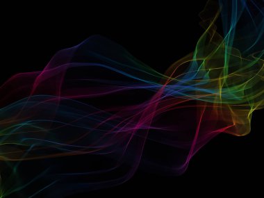 Parlayan soyut dalgalar ve soyut arkaplan ile koyu soyut arkaplan