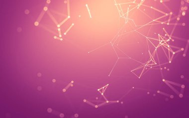 Noktaları ve çizgileri birleştiren soyut çokgen uzay düşük polyester arka plan. Bağlantı yapısı. 3d oluşturma