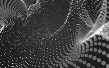 Noktaları ve çizgileri birleştiren soyut çokgen uzay düşük polyester arka plan. Bağlantı yapısı. 3d oluşturma