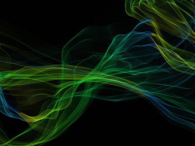 Parlayan soyut dalgalar ve soyut arkaplan ile koyu soyut arkaplan