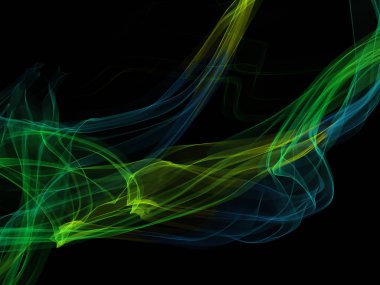 Parlayan soyut dalgalar ve soyut arkaplan ile koyu soyut arkaplan