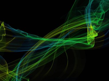 Parlayan soyut dalgalar ve soyut arkaplan ile koyu soyut arkaplan