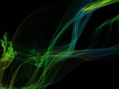 Parlayan soyut dalgalar ve soyut arkaplan ile koyu soyut arkaplan