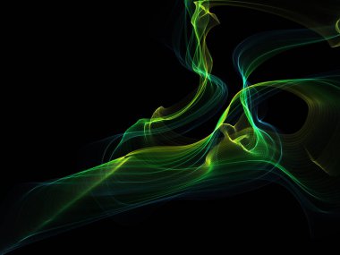 Parlayan soyut dalgalar ve soyut arkaplan ile koyu soyut arkaplan