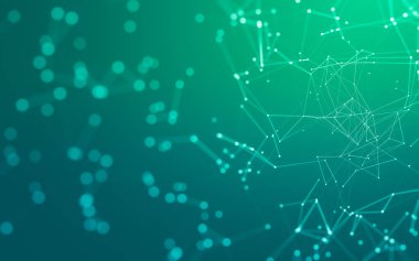 Noktaları ve çizgileri birleştiren soyut çokgen uzay düşük polyester arka plan. Bağlantı yapısı. 3d oluşturma