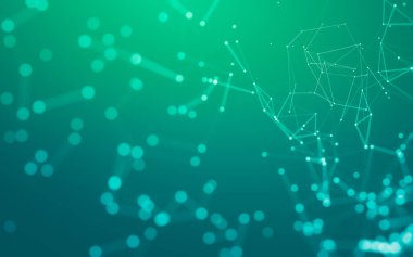 Noktaları ve çizgileri birleştiren soyut çokgen uzay düşük polyester arka plan. Bağlantı yapısı. 3d oluşturma