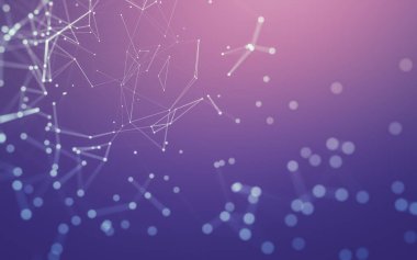 Noktaları ve çizgileri birleştiren soyut çokgen uzay düşük polyester arka plan. Bağlantı yapısı. 3d oluşturma