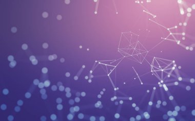 Noktaları ve çizgileri birleştiren soyut çokgen uzay düşük polyester arka plan. Bağlantı yapısı. 3d oluşturma