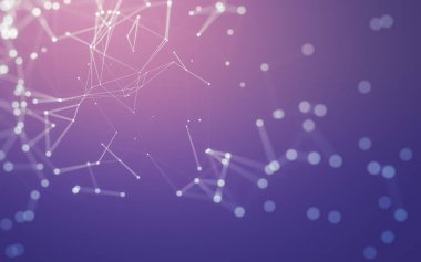 Noktaları ve çizgileri birleştiren soyut çokgen uzay düşük polyester arka plan. Bağlantı yapısı. 3d oluşturma