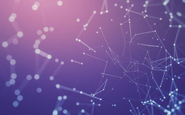 Noktaları ve çizgileri birleştiren soyut çokgen uzay düşük polyester arka plan. Bağlantı yapısı. 3d oluşturma