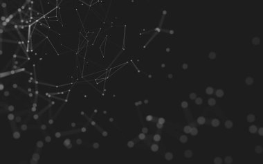 Noktaları ve çizgileri birleştiren soyut çokgen uzay düşük polyester arka plan. Bağlantı yapısı. 3d oluşturma