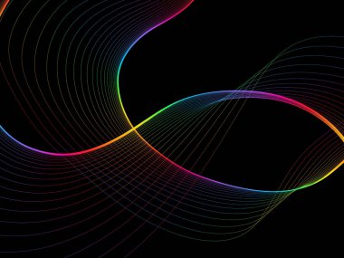 Parlayan soyut dalgalar ve soyut arkaplan ile koyu soyut arkaplan