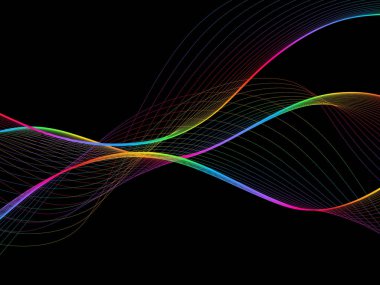 Parlayan soyut dalgalar ve soyut arkaplan ile koyu soyut arkaplan