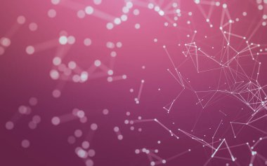 Noktaları ve çizgileri birleştiren soyut çokgen uzay düşük polyester arka plan. Bağlantı yapısı. 3d oluşturma